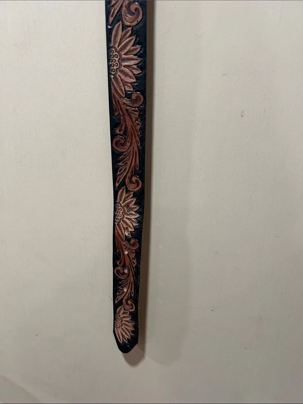 Tony Lama Tan Leather Belt with Branded Stamp